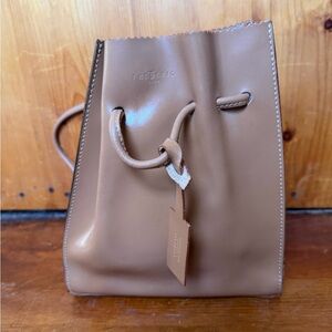 Frederic Tan Leather Bucket Bag
